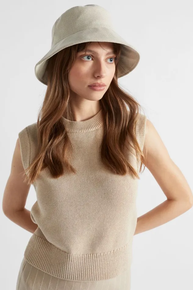 Hats and Gloves Woman Seed Heritage Textured Bucket Hat Caramel