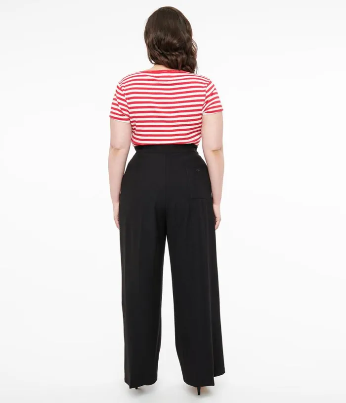 Hell Bunny Plus Size 1940s Black Ginger Trousers ClothingPlus Unique Vintage Pants
