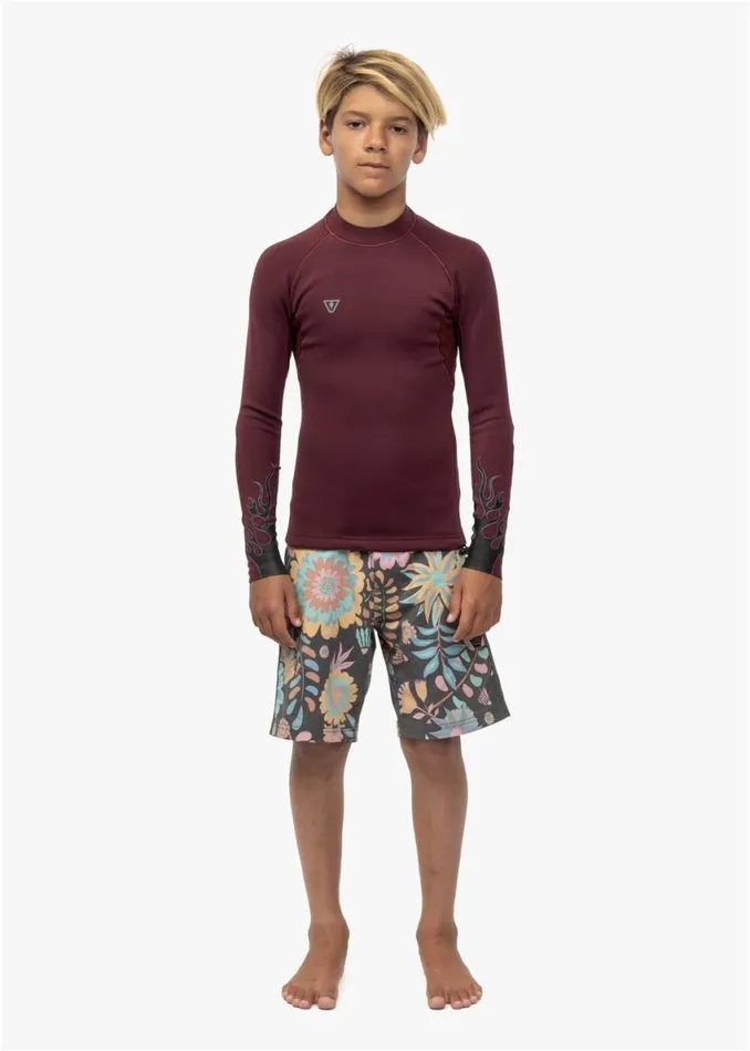 High Fire Boys 1Mm Ls Jacket Wine Men Vissla Wetsuits