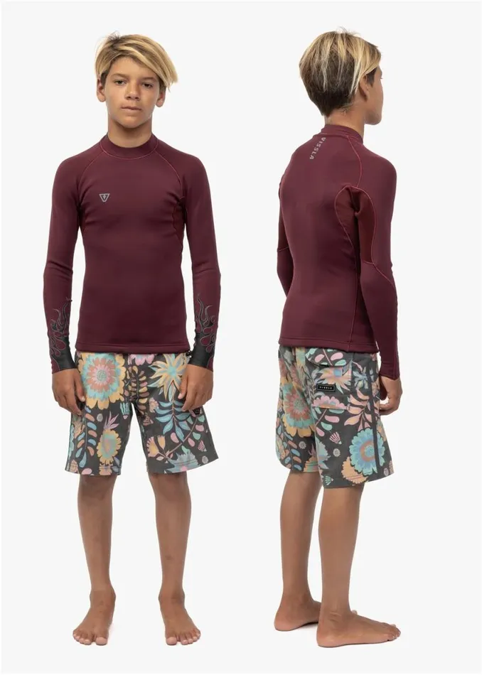 High Fire Boys 1Mm Ls Jacket Wine Men Vissla Wetsuits