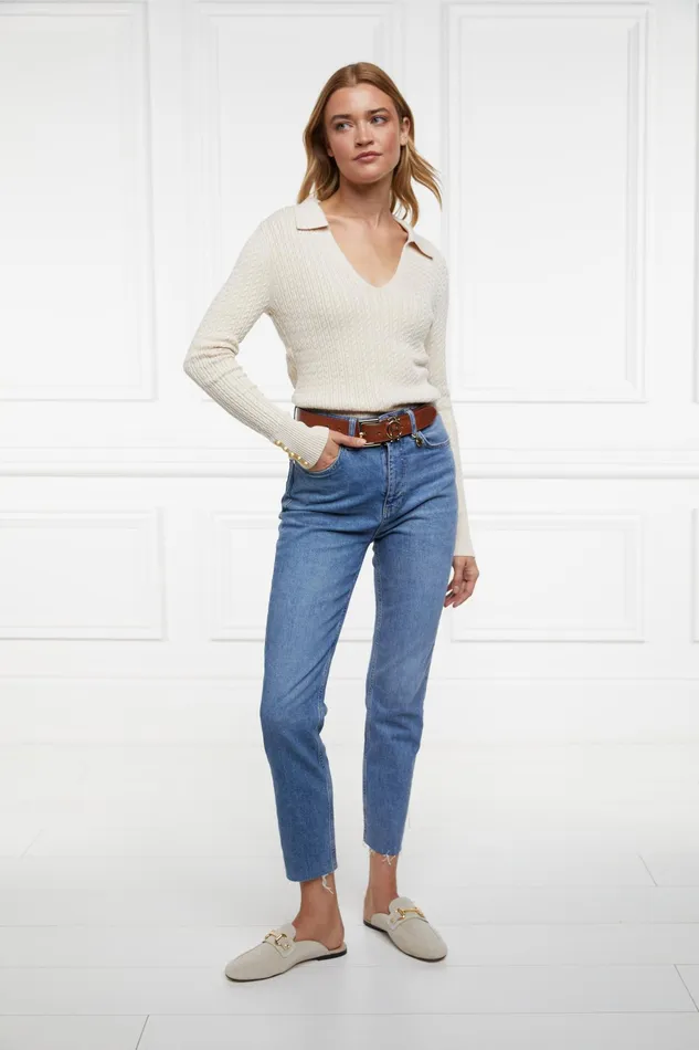 Holland Cooper Ava Knit Almond Women Knitwear Holland Cooper Ava Knit Almond Women Knitwear
