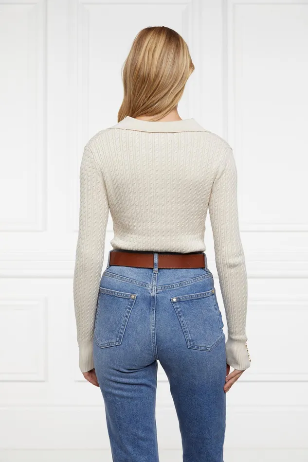 Holland Cooper Ava Knit Almond Women Knitwear Holland Cooper Ava Knit Almond Women Knitwear