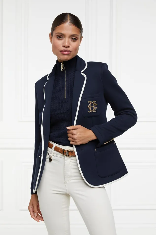 Holland Cooper Ava Quarter Zip Knit Ink Navy Women Knitwear Holland Cooper Ava Quarter Zip Knit Ink Navy Women Knitwear