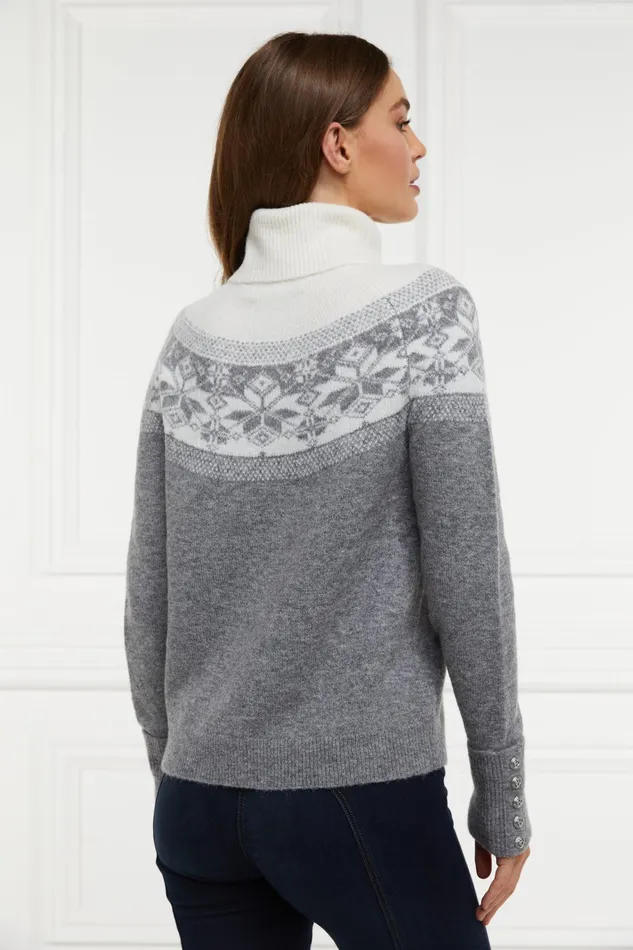 Holland Cooper Beatrice Knit Dark Grey Marl Women Knitwear Holland Cooper Beatrice Knit Dark Grey Marl Women Knitwear