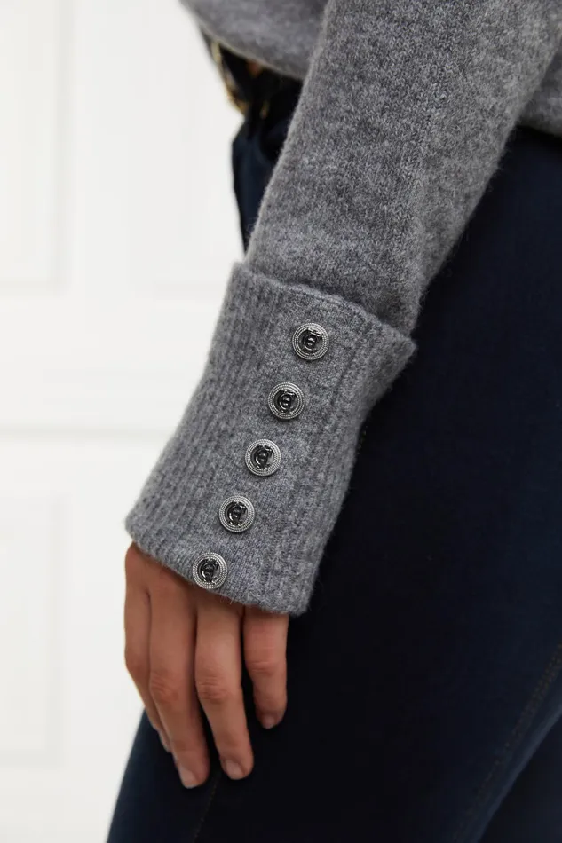 Holland Cooper Beatrice Knit Dark Grey Marl Women Knitwear Holland Cooper Beatrice Knit Dark Grey Marl Women Knitwear