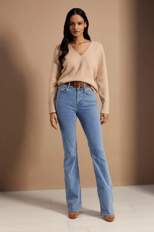 Holland Cooper Berkeley VNeck Knit Camel Women Knitwear Holland Cooper Berkeley VNeck Knit Camel Women Knitwear