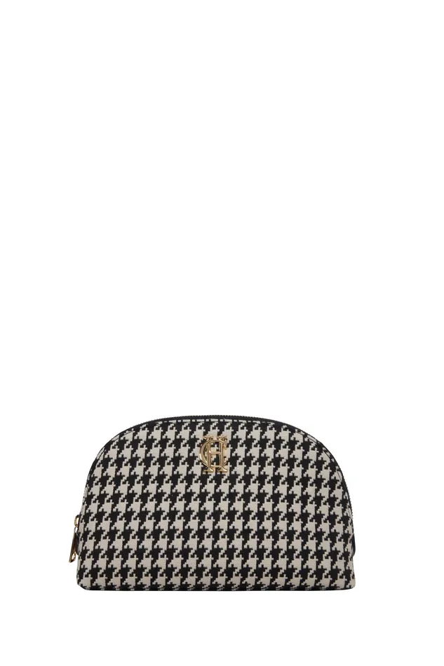 Holland Cooper Chelsea Makeup Bag Ecru Houndstooth Women Makeup Bags Holland Cooper Chelsea Makeup Bag Ecru Houndstooth Women Makeup Bags