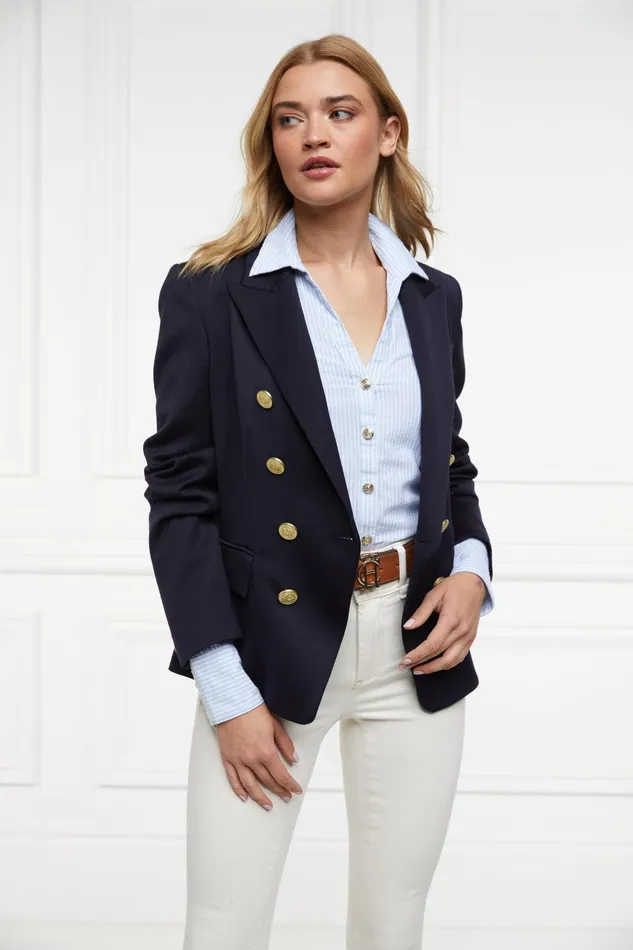 Holland Cooper Classic VNeck Blouse Azure Stripe Women Shirts and Blouses Holland Cooper Classic VNeck Blouse Azure Stripe Women Shirts and Blouses