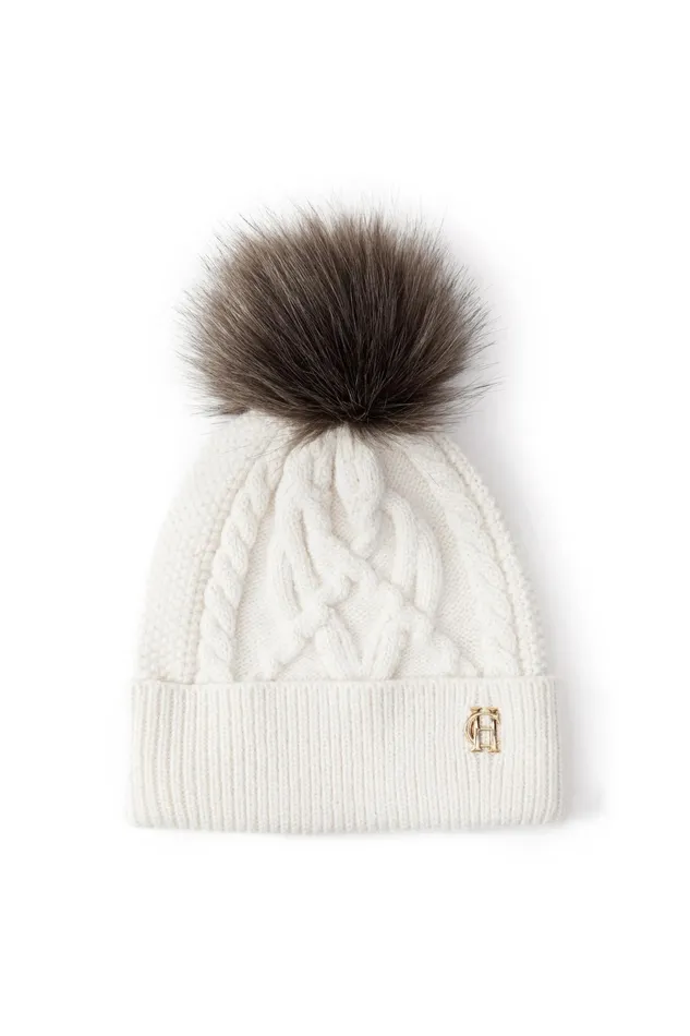 Holland Cooper Cortina Bobble Hat Cream Women Hats and Headbands
