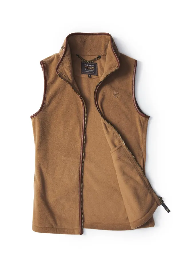 Holland Cooper Country Fleece Gilet Coffee Women Fleeces