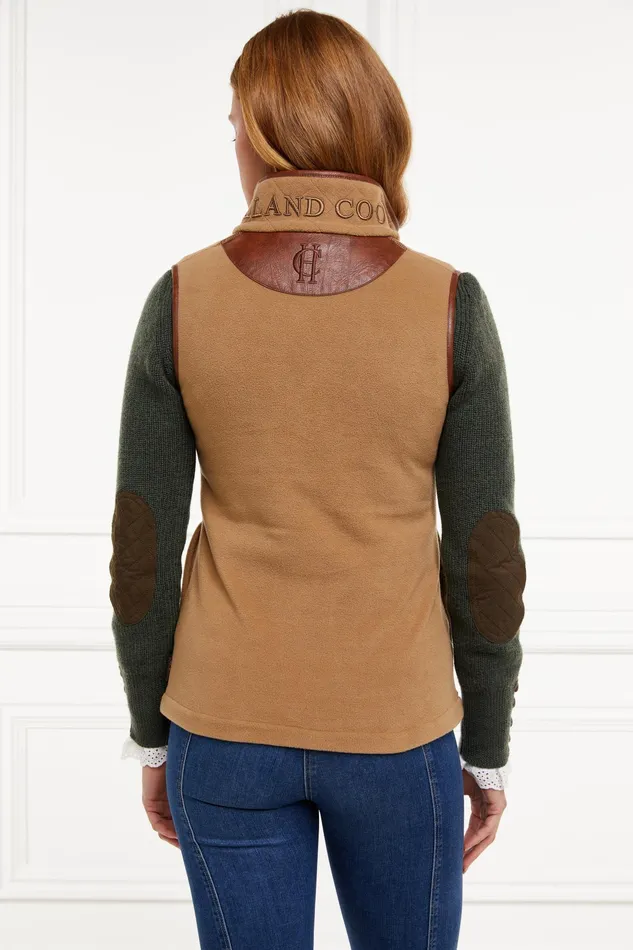 Holland Cooper Country Fleece Gilet Coffee Women Fleeces