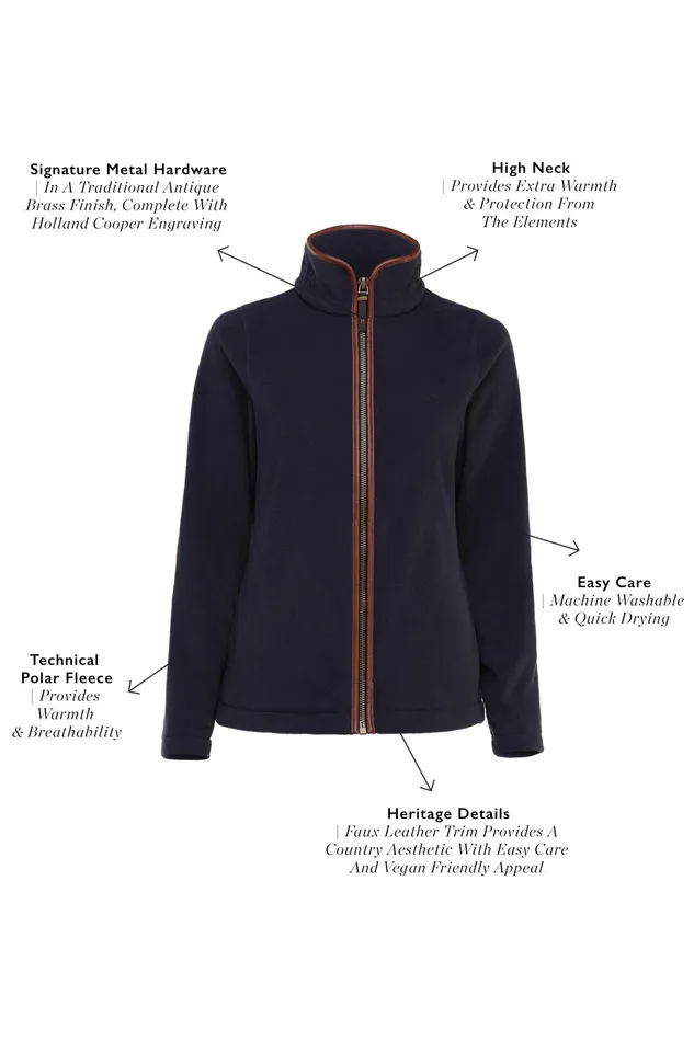 Holland Cooper Country Fleece Jacket Ink Navy Women Fleeces