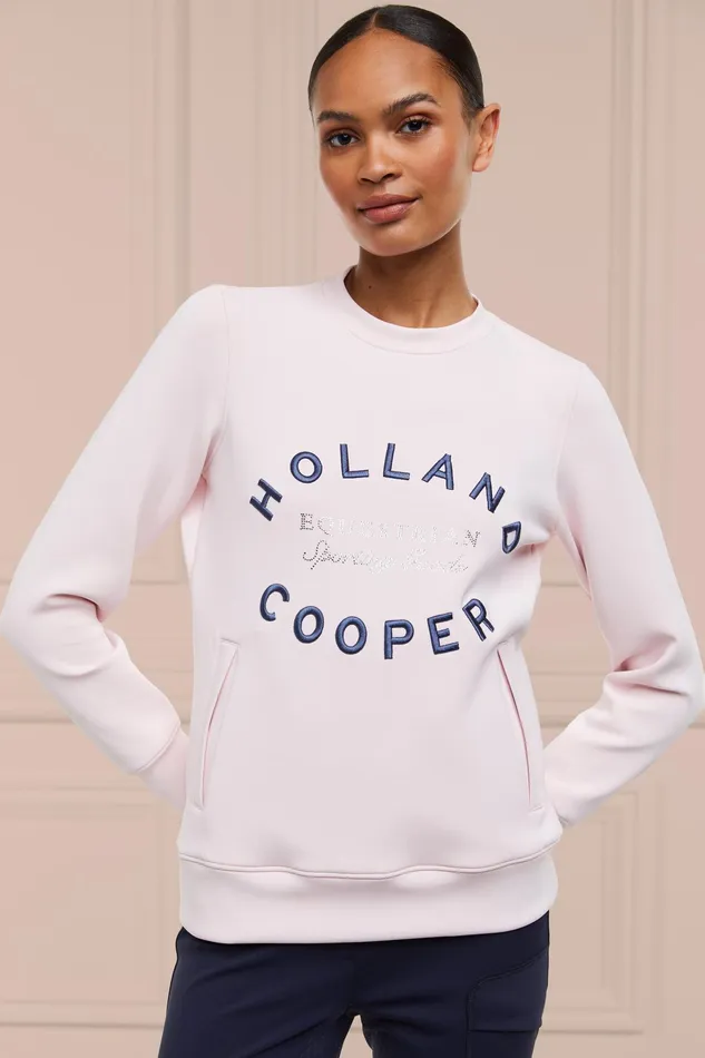 Holland Cooper Crystal Crew Neck Sweat Blush Women Hoodies and Sweatshirts