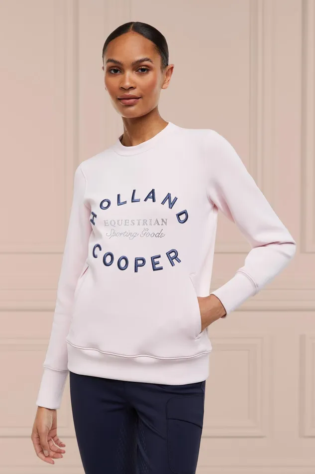 Holland Cooper Crystal Crew Neck Sweat Blush Women Hoodies and Sweatshirts Holland Cooper Crystal Crew Neck Sweat Blush Women Hoodies and Sweatshirts