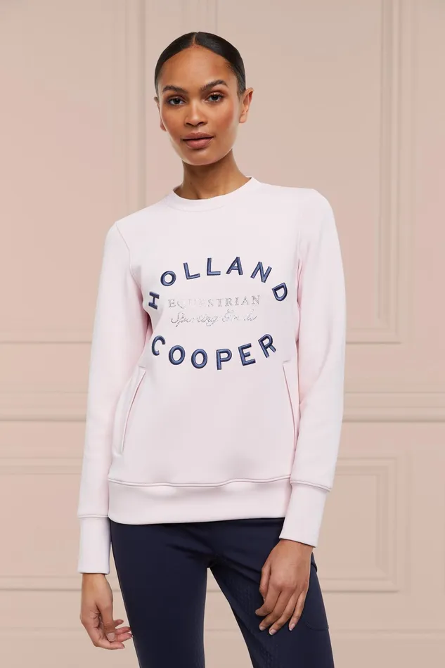 Holland Cooper Crystal Crew Neck Sweat Blush Women Hoodies and Sweatshirts Holland Cooper Crystal Crew Neck Sweat Blush Women Hoodies and Sweatshirts
