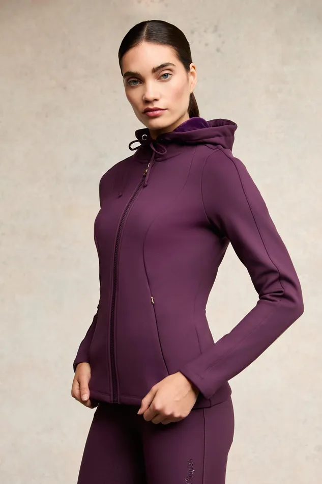 Holland Cooper Crystal Zip Hoodie Aubergine Women Jackets Holland Cooper Crystal Zip Hoodie Aubergine Women Jackets