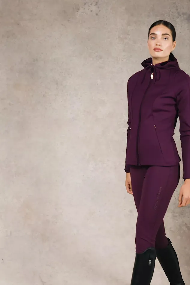 Holland Cooper Crystal Zip Hoodie Aubergine Women Jackets Holland Cooper Crystal Zip Hoodie Aubergine Women Jackets
