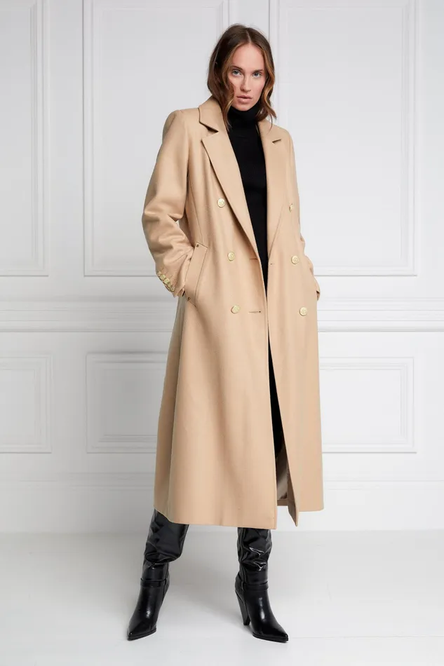 Holland Cooper Double Breasted Coat Camel Women Tailoring