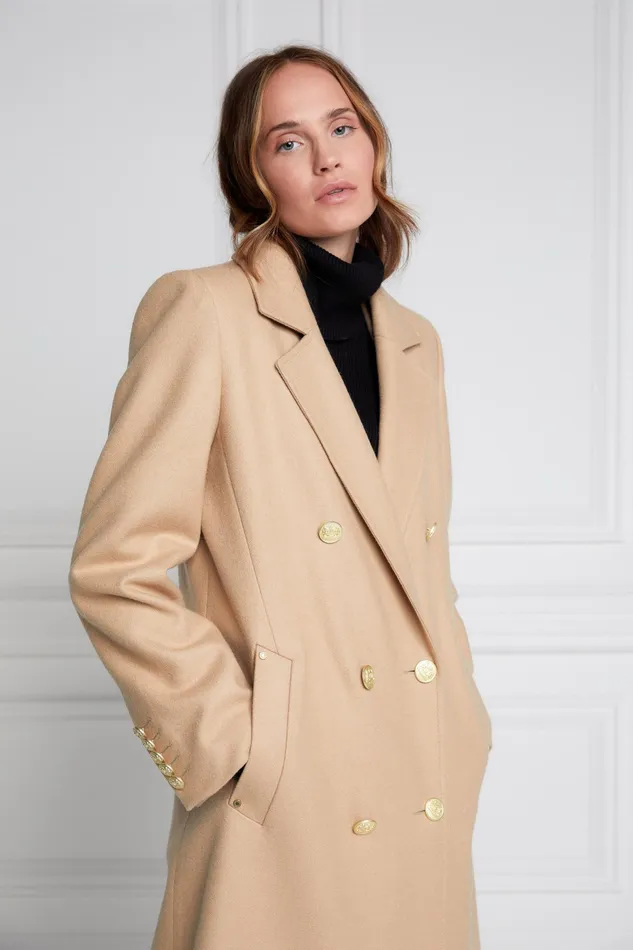 Holland Cooper Double Breasted Coat Camel Women Tailoring