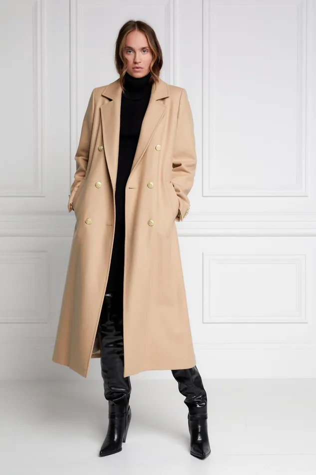 Holland Cooper Double Breasted Coat Camel Women Tailoring