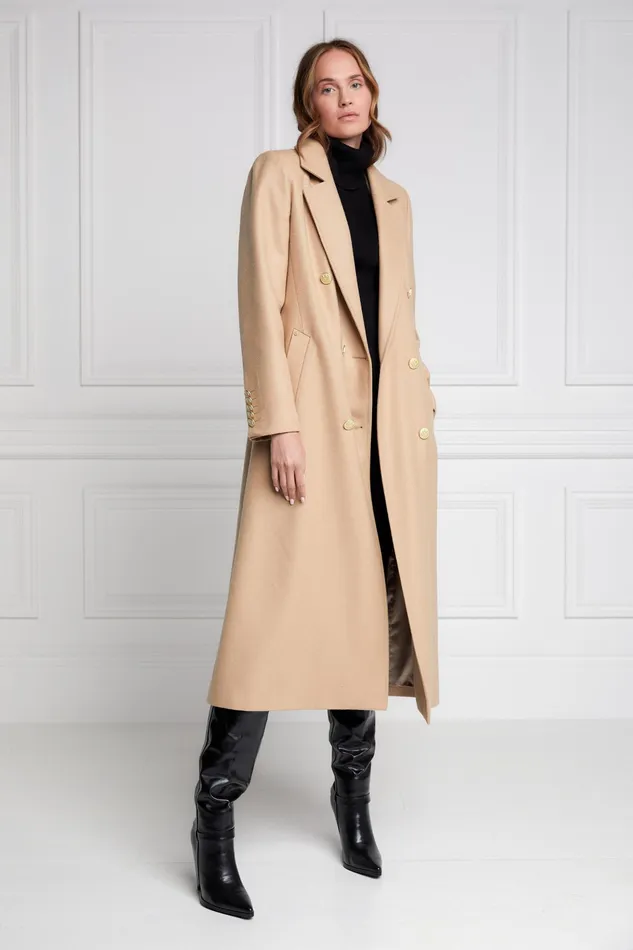Holland Cooper Double Breasted Coat Camel Women Tailoring