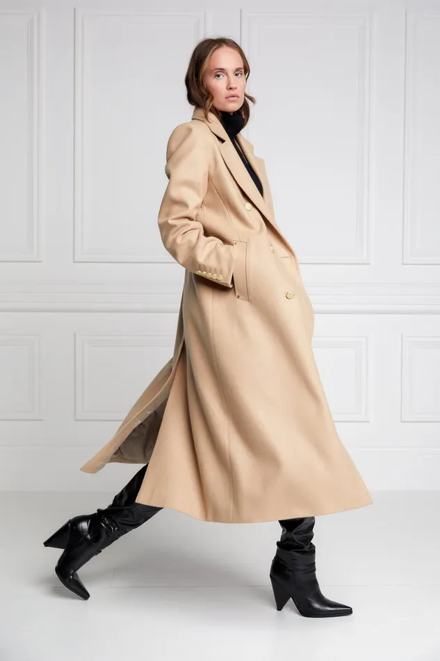 Holland Cooper Double Breasted Coat Camel Women Tailoring