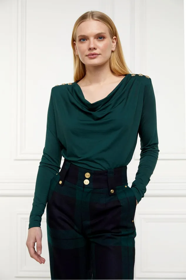 Holland Cooper Ellen Top Deep Emerald Women Tops