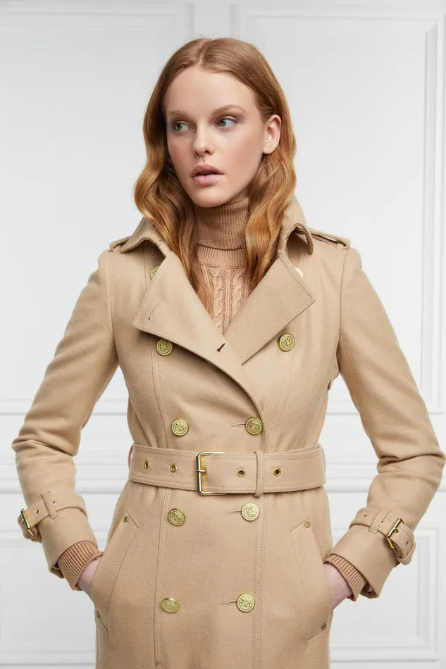 Holland Cooper Full Length Marlborough Trench Coat Camel Women Trench Coats