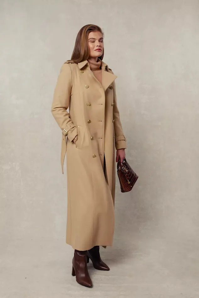 Holland Cooper Full Length Marlborough Trench Coat Camel Women Trench Coats