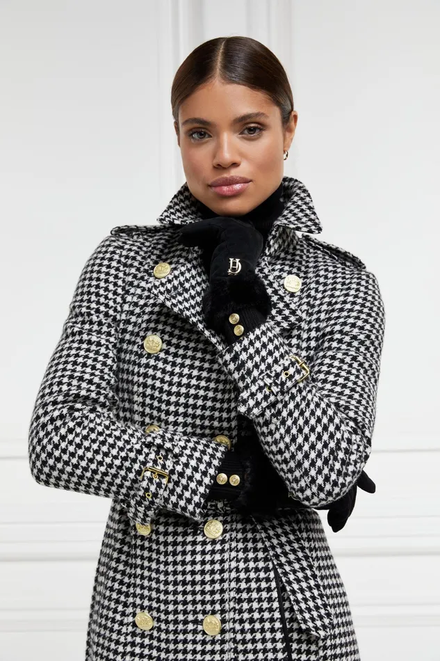 Holland Cooper Full Length Marlborough Trench Coat Houndstooth Women Tailoring