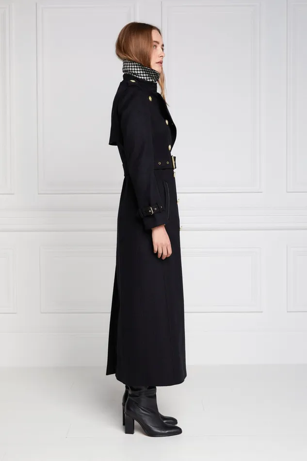 Holland Cooper Full Length Marlborough Trench Coat Soft Black Women Tailoring
