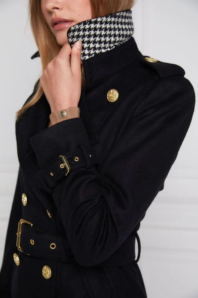 Holland Cooper Full Length Marlborough Trench Coat Soft Black Women Tailoring