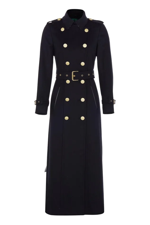 Holland Cooper Full Length Marlborough Trench Coat Soft Black Women Tailoring