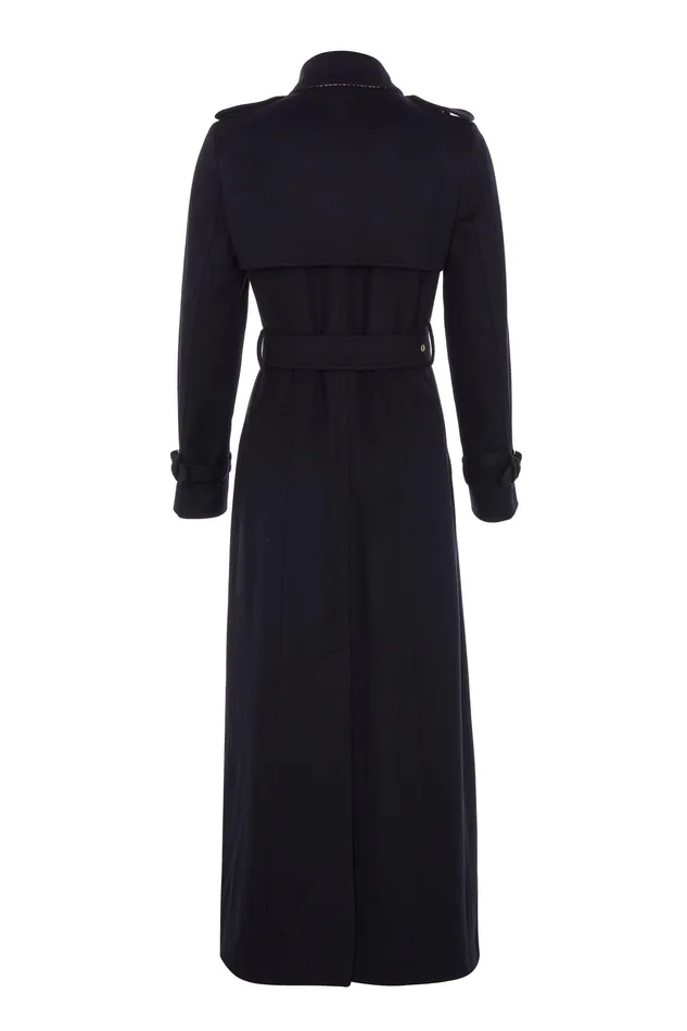 Holland Cooper Full Length Marlborough Trench Coat Soft Black Women Tailoring