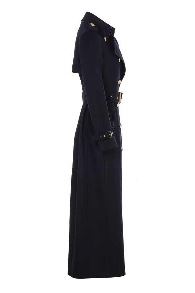 Holland Cooper Full Length Marlborough Trench Coat Soft Black Women Tailoring