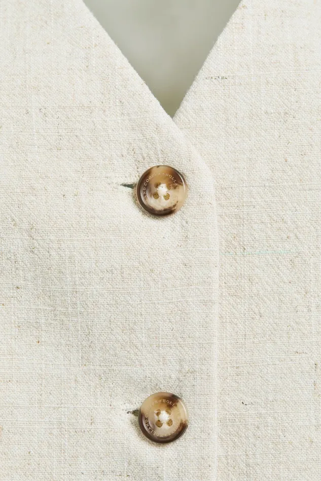 Holland Cooper Hampton Waistcoat Natural Linen Women Waistcoats Holland Cooper Hampton Waistcoat Natural Linen Women Waistcoats