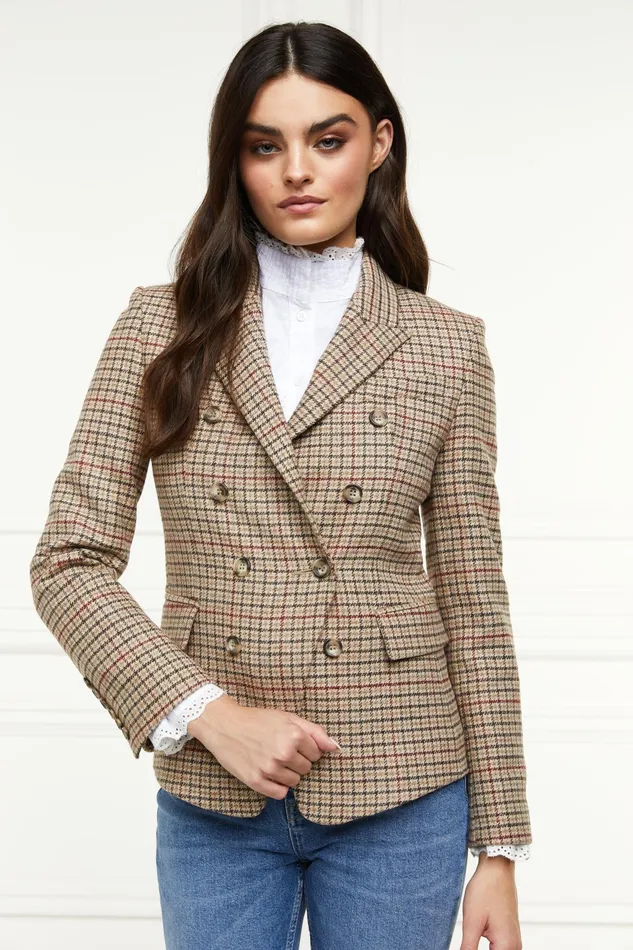 Holland Cooper Heritage Knightsbridge Blazer Charlton Tweed Horn Button Women Blazers