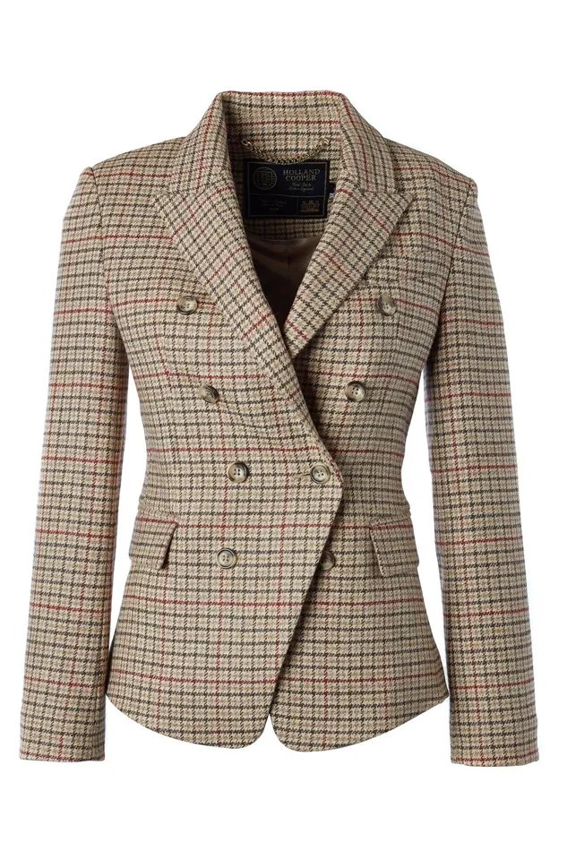 Holland Cooper Heritage Knightsbridge Blazer Charlton Tweed Horn Button Women Blazers
