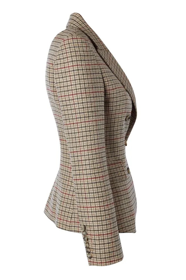 Holland Cooper Heritage Knightsbridge Blazer Charlton Tweed Horn Button Women Blazers