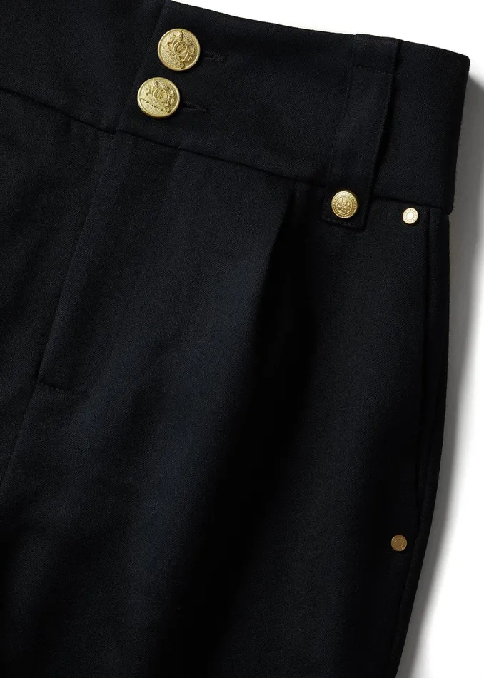 Holland Cooper High Waisted Peg Trouser Navy Barathea Women Tailoring Holland Cooper High Waisted Peg Trouser Navy Barathea Women Tailoring