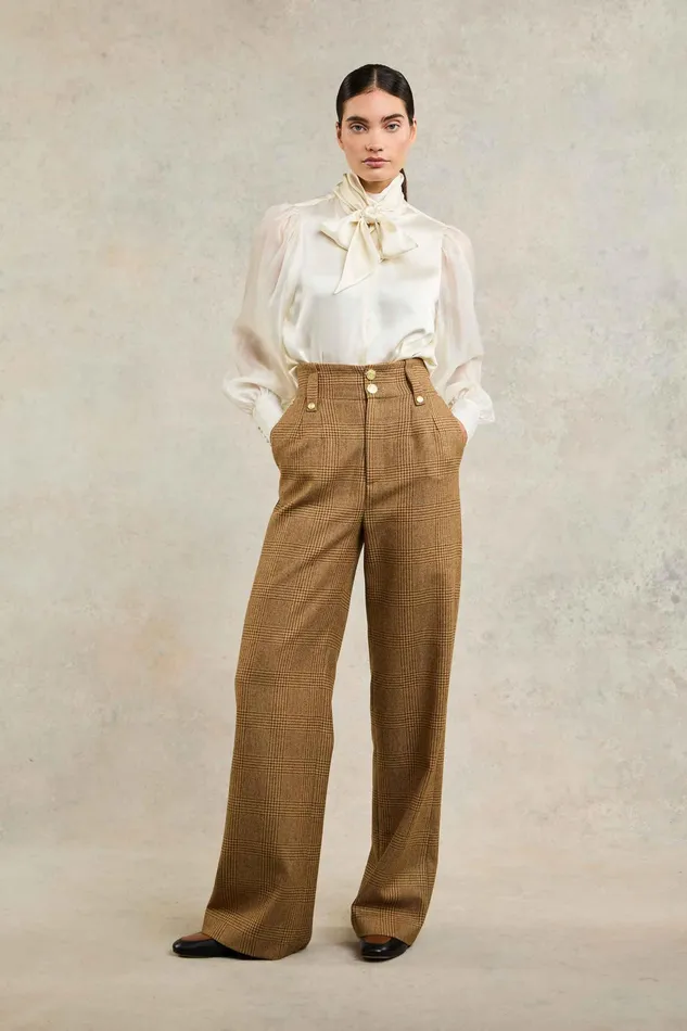 Holland Cooper High Waisted Straight Trouser Tawny Women Trousers