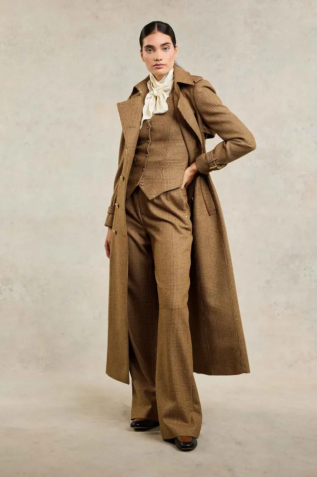 Holland Cooper High Waisted Straight Trouser Tawny Women Trousers Holland Cooper High Waisted Straight Trouser Tawny Women Trousers