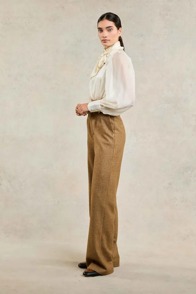 Holland Cooper High Waisted Straight Trouser Tawny Women Trousers Holland Cooper High Waisted Straight Trouser Tawny Women Trousers