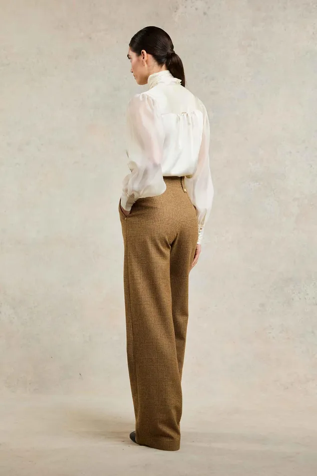 Holland Cooper High Waisted Straight Trouser Tawny Women Trousers Holland Cooper High Waisted Straight Trouser Tawny Women Trousers