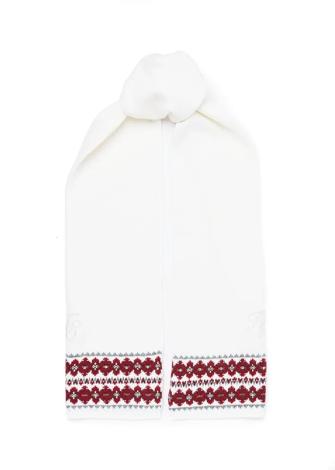 Holland Cooper Jennifer Fairisle Scarf Natural Women Scarves