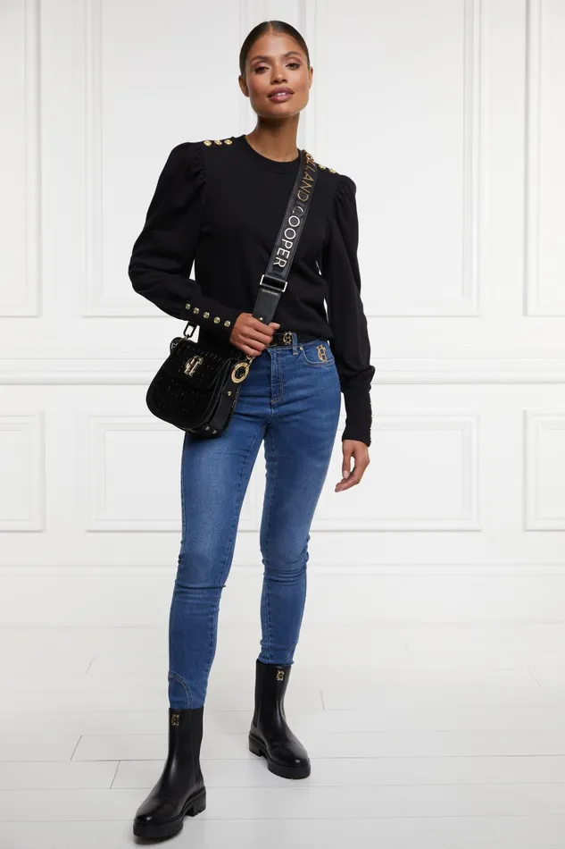 Holland Cooper Kelso Crew Black Women Sweatshirts Holland Cooper Kelso Crew Black Women Sweatshirts