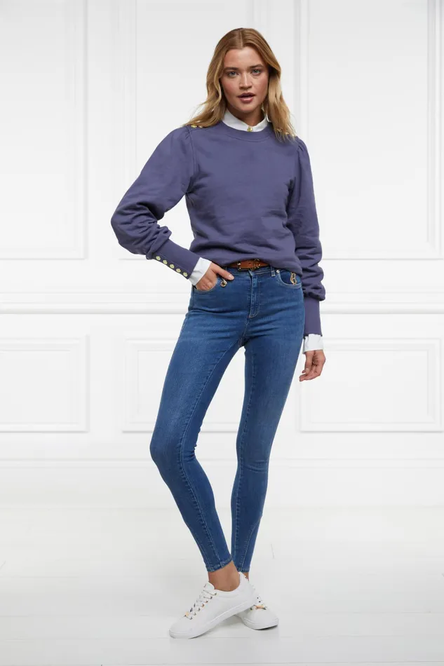 Holland Cooper Kelso Crew Yale Blue Women Sweatshirts Holland Cooper Kelso Crew Yale Blue Women Sweatshirts