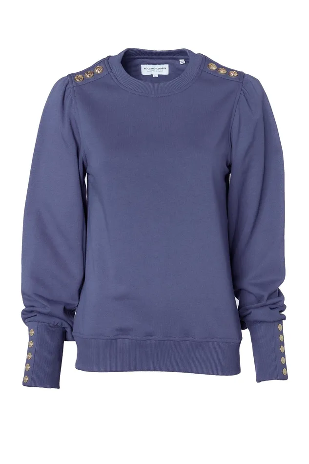 Holland Cooper Kelso Crew Yale Blue Women Sweatshirts Holland Cooper Kelso Crew Yale Blue Women Sweatshirts