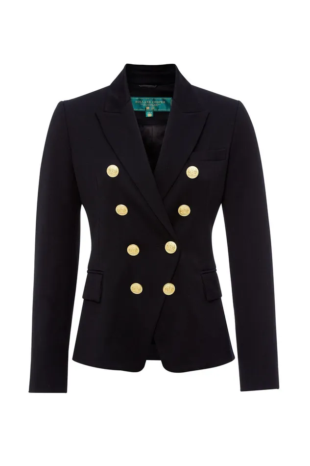 Holland Cooper Knightsbridge Blazer Black Barathea Women Blazers