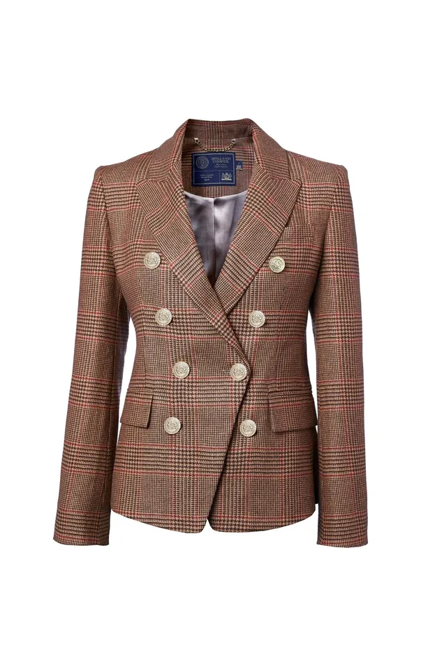 Holland Cooper Knightsbridge Blazer Clarence Check Merlot Women Blazers Holland Cooper Knightsbridge Blazer Clarence Check Merlot Women Blazers